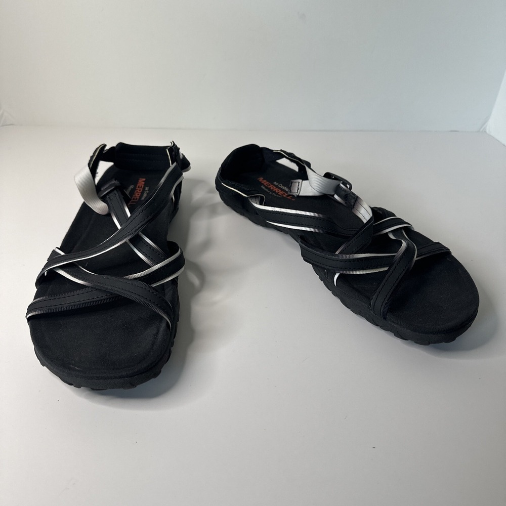 Merrell Women's Size 9 Black/ Gray Performance Footwear Hiking Sandals Grip,Foam
